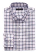 Banana Republic Mens Camden Standard-fit Non-iron Tartan Plaid Shirt Navy Blue Size L