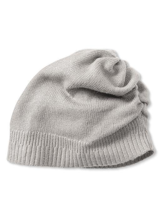 Banana Republic Metallic Slouchy Beanie - Light Grey Heather
