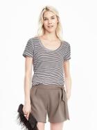 Banana Republic Womens Slouchy Scoop Tee Size L - Pacific Taupe