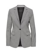 Banana Republic Womens Long And Lean-fit Machine-washable Houndstooth Blazer Black & White Size 0