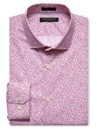 Banana Republic Mens Grant Fit Pink Floral 120s Supima Cotton Shirt Size L Tall - Orange