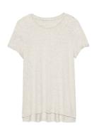 Banana Republic Womens Petite Threadsoft High-low Hem T-shirt Heather Light Gray Size Xxs