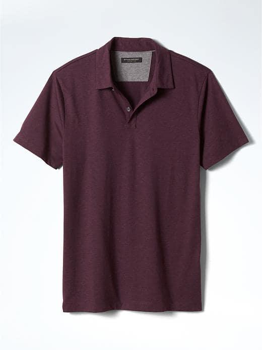 Banana Republic Mens Silk Cotton Polo - Secret Plum