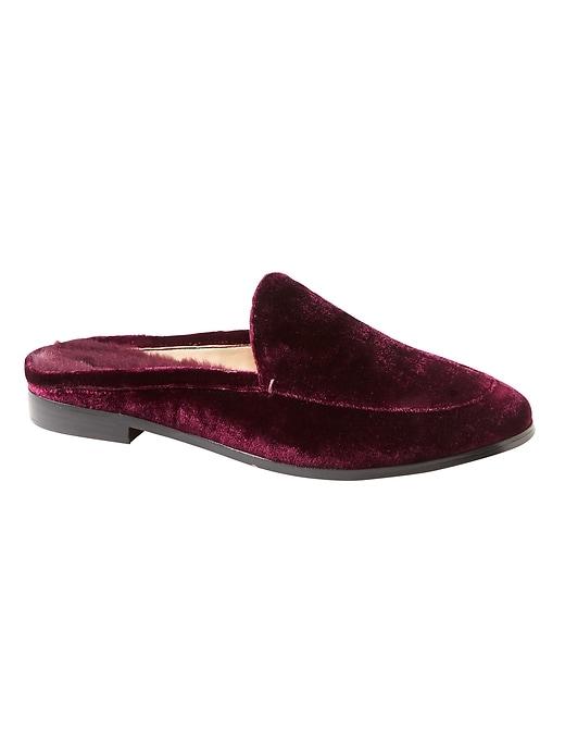 Banana Republic Womens Demi Faux Fur Velvet Loafer Slide Novel Burgundy Red Velvet Size 9