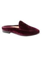 Banana Republic Womens Demi Faux Fur Velvet Loafer Slide Novel Burgundy Red Velvet Size 9