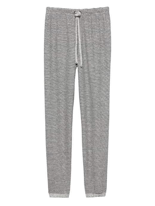 Banana Republic Womens Cosabella   Moonlight Jogger Pant Black & White Mini Stripe Size L