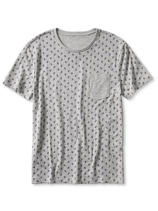 Banana Republic Mens Paisley Pocket Tee Size L Tall - Dark Gray