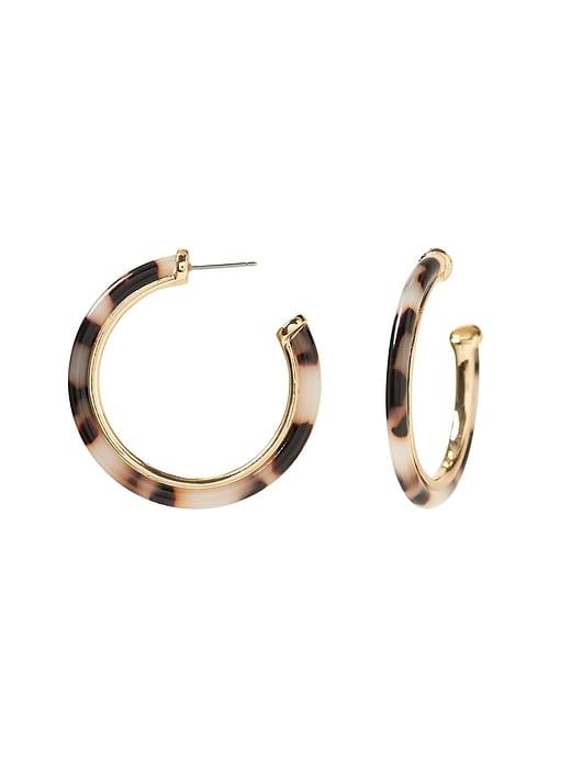 Banana Republic Womens Tokyo Tortoise Hoop Earring Tortoise Size One Size
