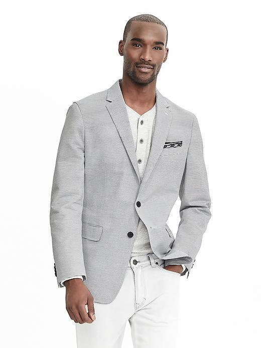 Banana Republic Mens Modern Slim Navy Stripe Blazer Size 46 Regular - Navy