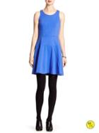 Banana Republic Womens Factory Ponte Fit And Flare Dress - Damselfish Blue