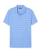 Banana Republic Mens Don';t-sweat-it Texture Stripe Polo Shirt Marfa Blue Size Xxs
