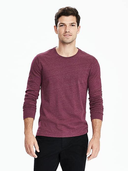 Banana Republic Soft Wash Long Sleeve Tee - Burgundy