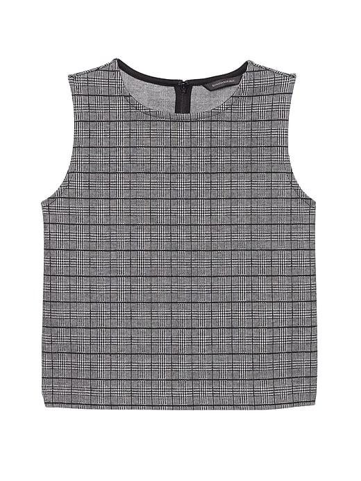 Banana Republic Womens Japan Online Exclusive Plaid Jacquard Knit Shell Black & White Size S