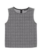 Banana Republic Womens Japan Online Exclusive Plaid Jacquard Knit Shell Black & White Size S