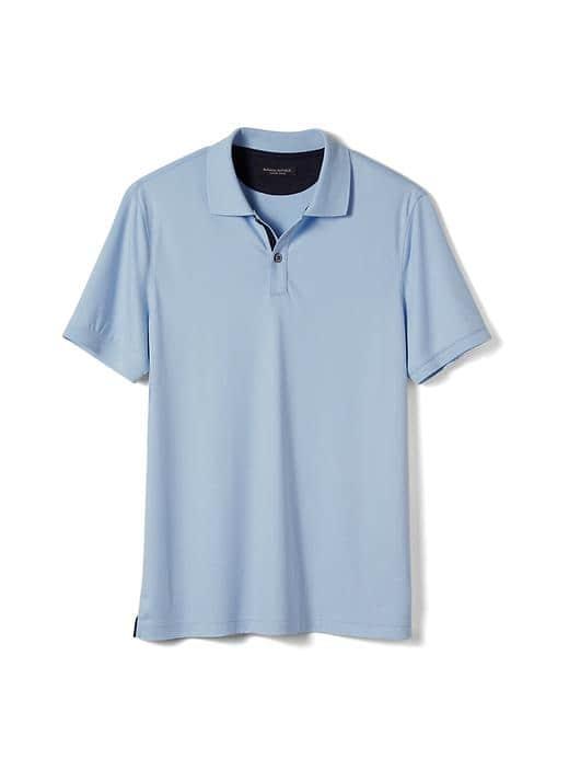 Banana Republic Mens Luxe Touch Polo - Stream Blue