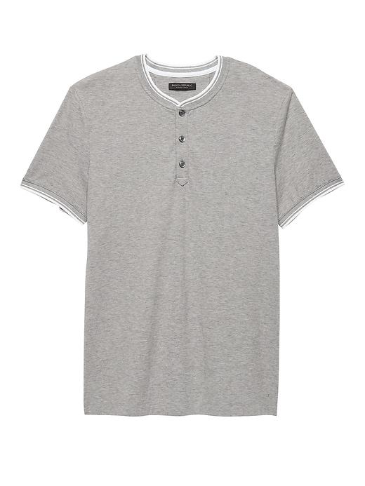 Banana Republic Mens Luxury-touch Henley Heather Gray Size S