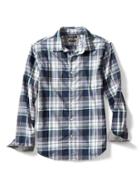 Banana Republic Mens Camden Fit Custom Wash Plaid Shirt - Preppy Navy
