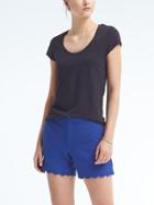 Banana Republic Womens Essential Stretch To Fit Scoop Tee - Navy