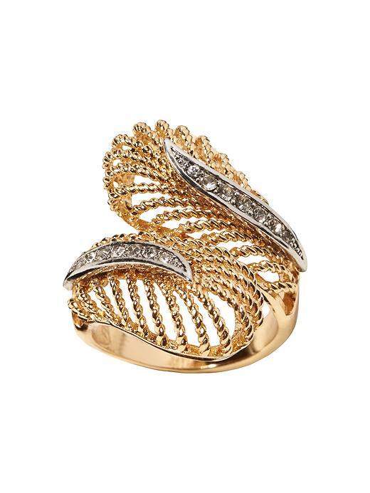 Banana Republic Feather Pave Ring Size 5 - Gold