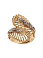 Banana Republic Feather Pave Ring Size 5 - Gold