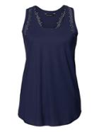 Banana Republic Womens Laser Cut Racerback Tank - Navy