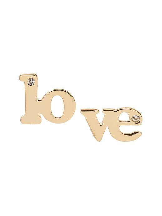Banana Republic Womens Asymmetrical Love Stud Earring Gold Size One Size