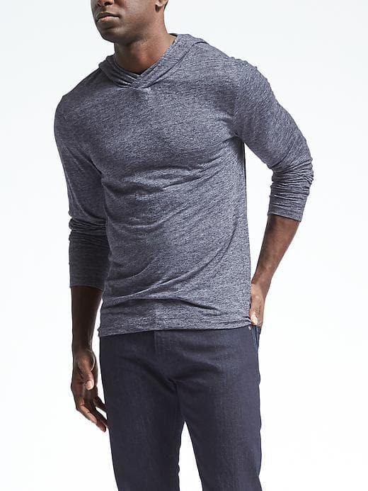 Banana Republic Mens Vintage Hooded Sweatshirt - Navy