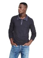 Banana Republic Mens Garment Dye Merino Polo - Preppy Navy