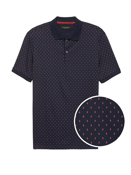 Banana Republic Slim Luxury-touch Diamond Print Polo