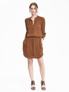 Banana Republic Womens Heritage French Shirt Dress Size L Petite - Rust