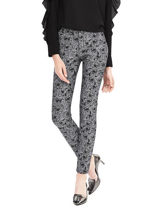 Banana Republic Womens Ryan Fit Gray Floral Straight Leg Size 0 Regular - Gray