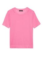 Banana Republic Womens Machine-washable Merino Short-sleeve Crew Pink Passion Size S