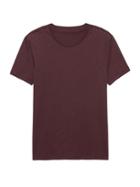 Banana Republic Mens Tech Cotton Crew-neck T-shirt Burgundy Wine Size L