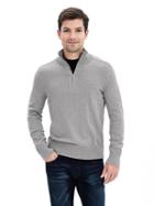 Banana Republic Mens Cotton Cashmere Half Zip Sweater Pullover Size L Tall - Dark Silver Gray