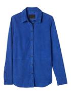 Banana Republic Suede Shirt Jacket - Deep Royal Blue