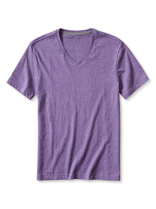 Banana Republic Mens Soft Wash Vee Tee Size L - Light Purple Heather