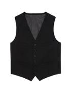Banana Republic Mens Solid Italian Wool Suit Vest Black Size 38