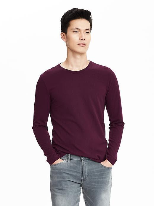 Banana Republic Soft Wash Long Sleeve Tee - Secret Plum
