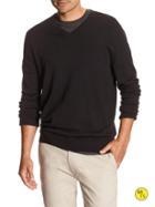 Banana Republic Mens Factory Merino Vee Pullover Size L - Black