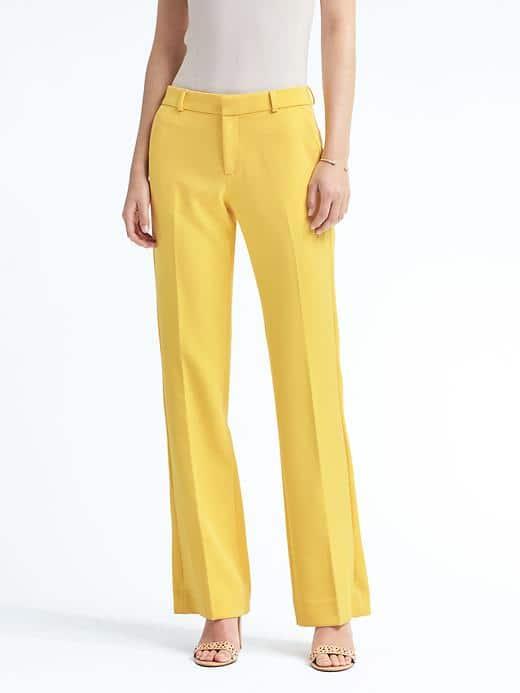 Banana Republic Logan Fit Solid Pant - Yellow