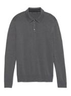 Banana Republic Mens Heathered Cotton Sweater Polo Shirt Stardust Size Xl