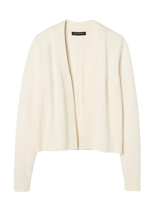 Banana Republic Womens Feather Touch Open Cardigan Ivory Size Xl