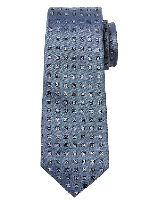Banana Republic Mens Floral Foulard Silk Nanotex Tie Chambray Blue Size One Size