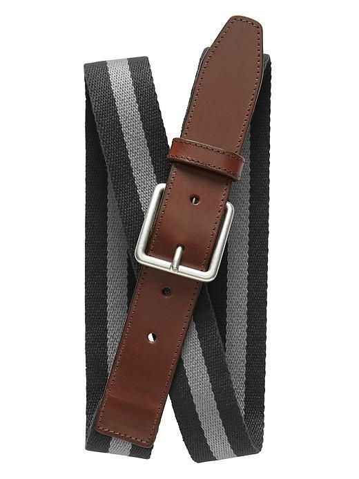 Banana Republic Stripe Webbed Belt - Black