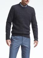 Banana Republic Marled Crew Pullover - Marbled Blue