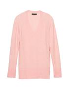 Banana Republic Womens Petite Aire V-neck Sweater Pink Blush Size Xs