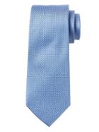 Banana Republic Mens Textured Grid Silk Nanotex Tie Light Blue Size One Size
