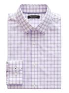 Banana Republic Mens Camden Standard-fit Non-iron Check Shirt Lilac Lily Size Xxs
