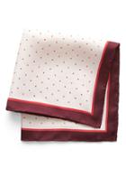 Banana Republic Mens Polka Dot Silk Pocket Square Burgundy Size One Size