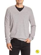 Banana Republic Mens Factory Merino Vee Pullover Size L - Gray